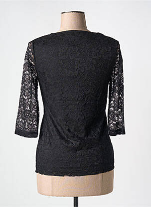Top stretch manches 3/4 noir MARBLE femme