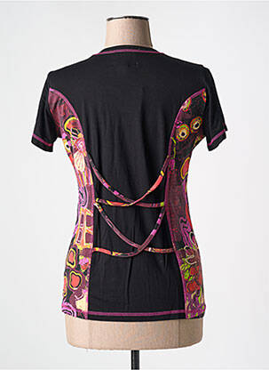 T-shirt imprimé fantaisie manches courtes noir COULEUR D'IVOIRE femme