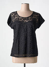 Top stretch manches courtes noir MARBLE femme
