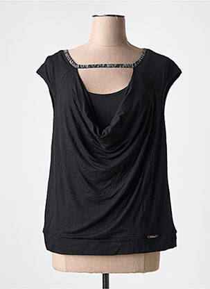 T-shirt coupe droite manches courtes noir BAI AMOUR femme