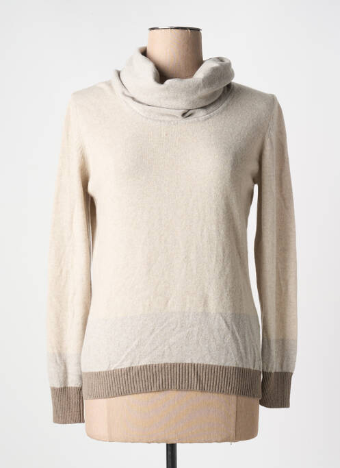 Pull col roulé beige L'ATELIER D'ANNA pour femme