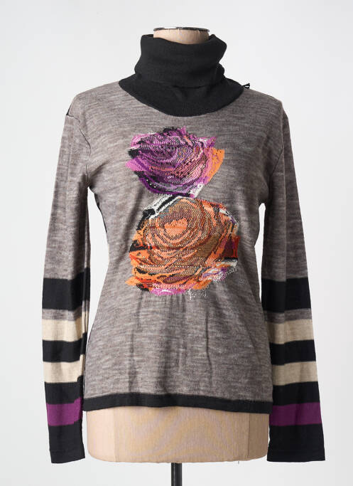 Pull col roulé gris FUEGO WOMAN pour femme