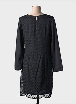 Robe mi-longue coupe fluide manches longues noir JAC JAC femme