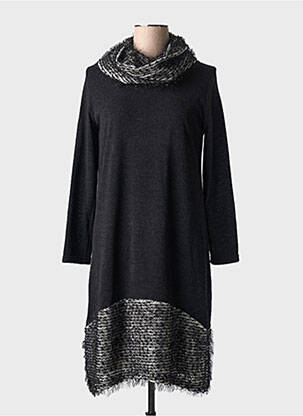 Robe mi-longue manches longues manches longues noir MERI & ESCA femme