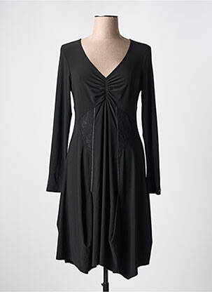 Robe courte manches longues manches longues noir DECA femme