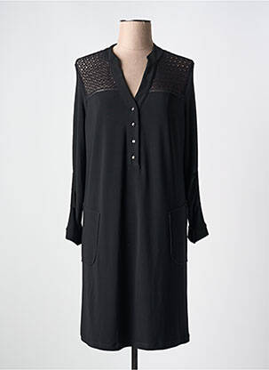 Robe courte manches longues manches longues noir DECA femme