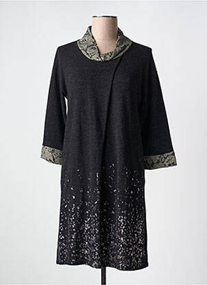 Robe courte manches 3/4 manches 3/4 noir DECA femme