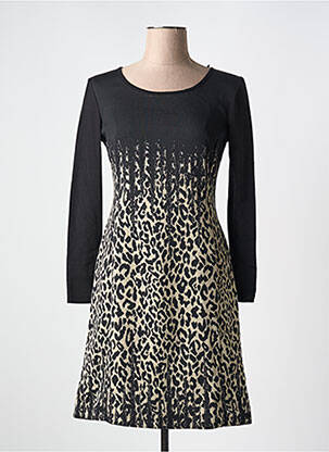 Robe courte fermeture zippée au dos manches longues noir POUSSIERE D'ETOLE femme