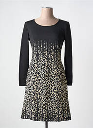 Robe courte fermeture zippée au dos manches longues noir POUSSIERE D'ETOLE femme