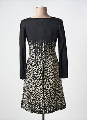 Robe courte fermeture zippée au dos manches longues noir POUSSIERE D'ETOLE femme