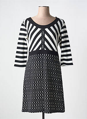 Robe courte manches 3/4 manches 3/4 noir QUINZE HEURES TRENTE femme