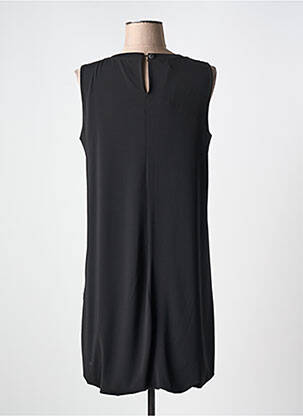 Robe courte coupe fluide sans manche noir DOUBLE JEU femme