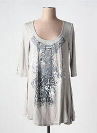 Tunique manches longues col rond gris DECA femme