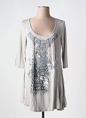 Tunique manches longues col rond gris DECA femme