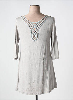 Tunique manches longues col rond gris DECA femme