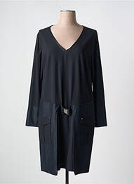 Robe mi-longue manches longues manches longues noir DECA femme