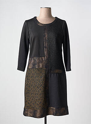Robe mi-longue manches longues manches longues noir MERI & ESCA femme