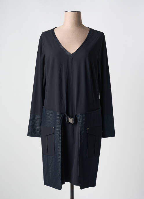 Robe mi-longue manches longues manches longues noir DECA femme