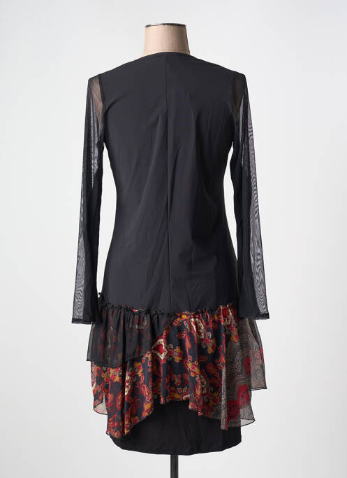 Robe mi-longue noir DOUBLE JEU pour femme