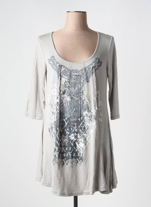 Tunique manches longues gris DECA pour femme