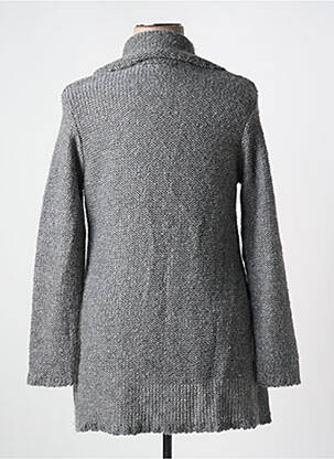 Gilet manches longues fermeture boutonnée sur le devant gris LA BALADE D'URSULE femme