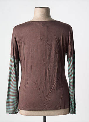 Top coupe cintrée manches longues marron VANGO femme