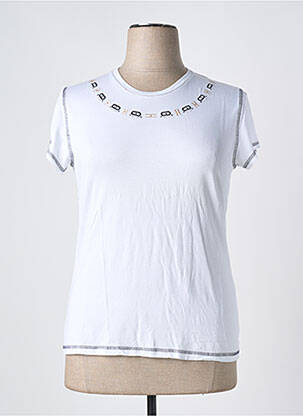 T-shirt coupe cintrée manches courtes blanc COULEUR D'IVOIRE femme