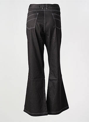 Pantalon flare fermeture zippée sous rabat boutonné noir LYAP femme