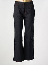 Pantalon droit fermeture zippée sous rabat boutonné noir COTE ANGLAISE femme