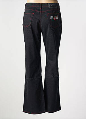 Pantalon droit fermeture zippée sous rabat boutonné noir COTE ANGLAISE femme