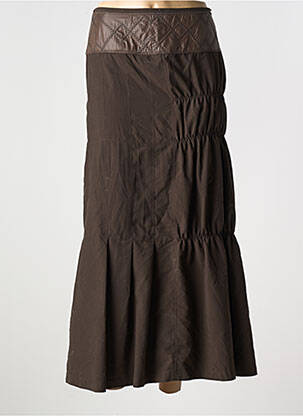 Jupe longue coupe évasée marron MY WAY femme