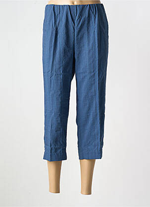 Pantacourt coupe droite taille normale bleu KJBRAND femme