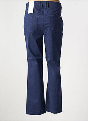 Pantalon droit fermeture zippée sous rabat boutonné bleu SHEEGO femme