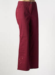 Pantalon droit fermeture zippée sous rabat boutonné rouge SHEEGO femme