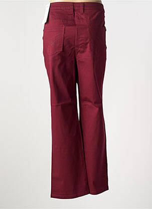 Pantalon droit fermeture zippée sous rabat boutonné rouge SHEEGO femme