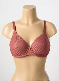 Soutien-gorge effet matière satinée haut soutien-gorge moulé marron CHANTELLE femme