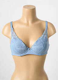 Soutien-gorge tissage dentelle haut soutien-gorge moulé bleu CHANTELLE femme