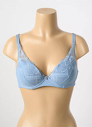 Soutien-gorge tissage dentelle haut soutien-gorge moulé bleu CHANTELLE femme