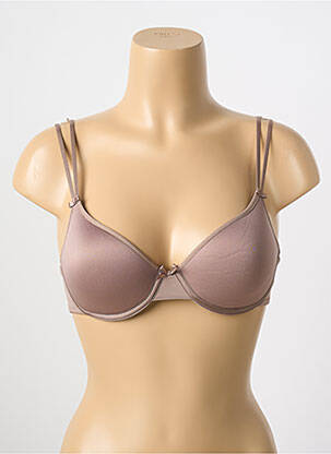Soutien-gorge effet matière satinée haut soutien-gorge moulé marron CHANTELLE femme