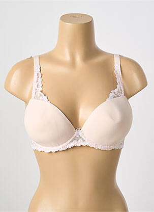Soutien-gorge effet matière satinée haut soutien-gorge avec mousse de rembourrage amovible beige SIMONE PERELE femme