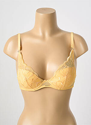 Soutien-gorge effet matière satinée haut soutien-gorge avec mousse de rembourrage amovible jaune CHANTELLE femme