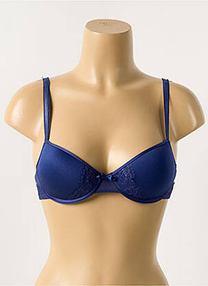 Soutien-gorge effet matière satinée haut soutien-gorge moulé bleu PASSIONATA femme