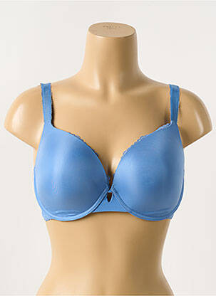 Soutien-gorge effet matière satinée haut soutien-gorge moulé bleu SIMONE PERELE femme