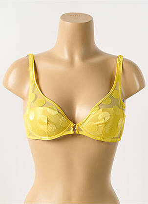 Soutien-gorge effet matière satinée haut soutien-gorge moulé jaune IMPLICITE femme