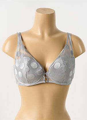 Soutien-gorge effet matière satinée haut soutien-gorge moulé gris IMPLICITE femme