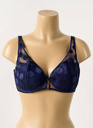 Soutien-gorge effet matière satinée haut soutien-gorge moulé bleu IMPLICITE femme