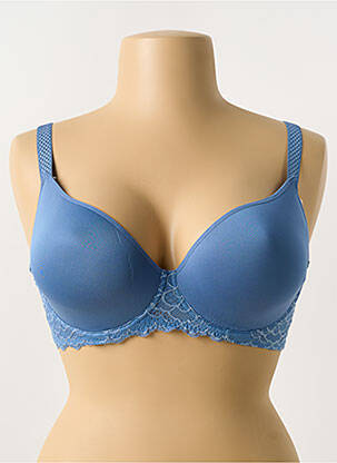 Soutien-gorge effet matière satinée haut soutien-gorge moulé bleu SIMONE PERELE femme
