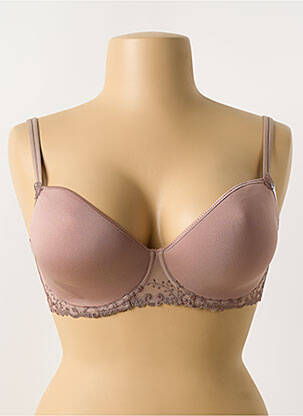 Soutien-gorge effet matière satinée haut soutien-gorge moulé marron SIMONE PERELE femme