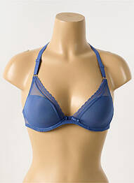 Soutien-gorge effet matière satinée haut soutien-gorge moulé bleu PASSIONATA femme