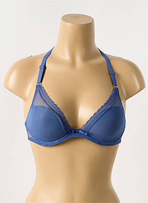 Soutien-gorge effet matière satinée haut soutien-gorge moulé bleu PASSIONATA femme